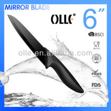 ABS PP Handle Black Mirror Finishing Blade Ceramic Chef Sharp Knives